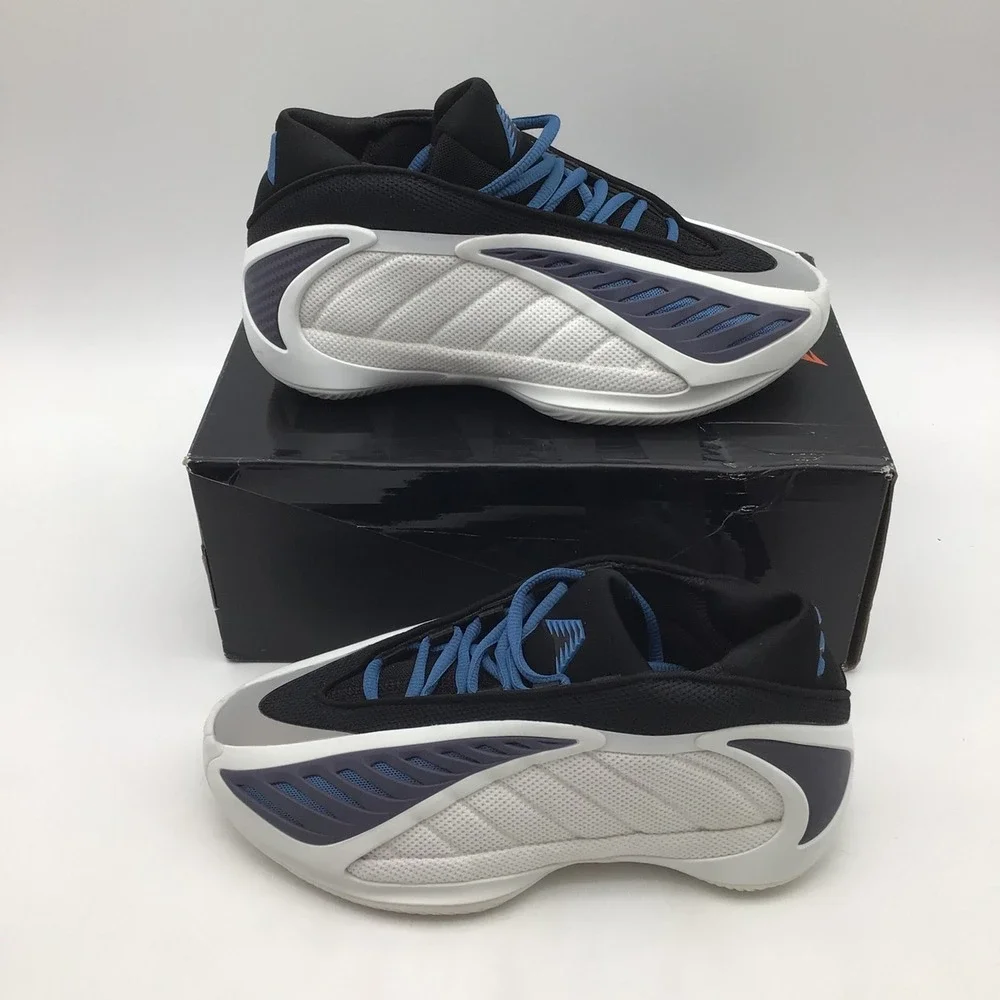 Adidas Anthony Edwards 2 J Kids Basketball Shoes White Blue JQ2052 Size 3.5Y NEW